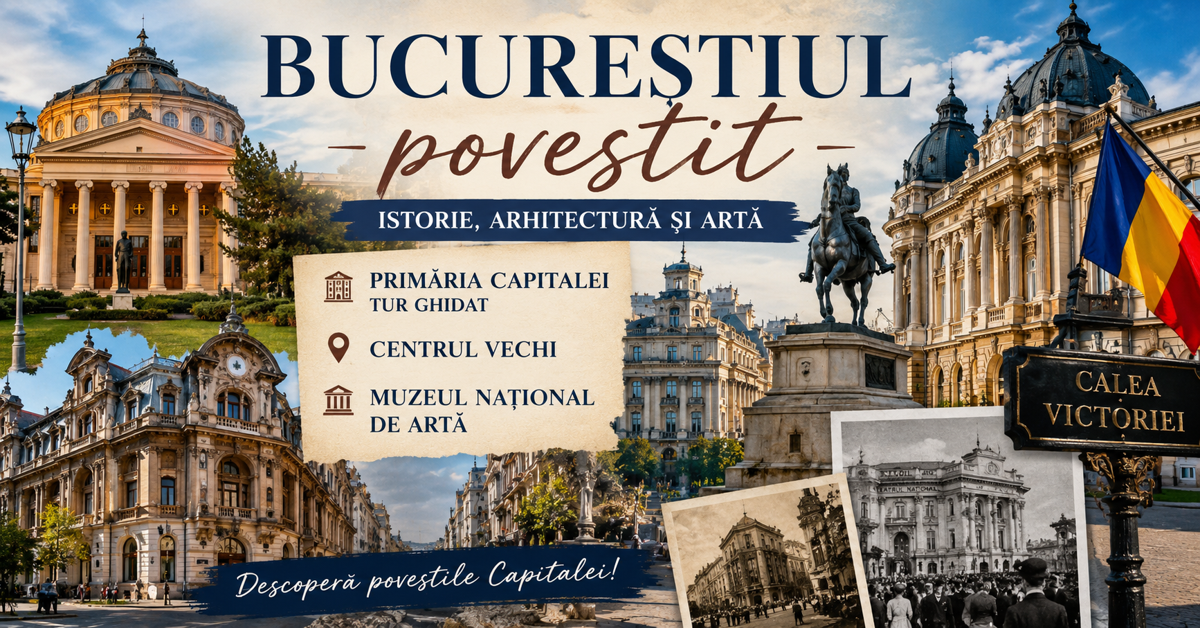 BUCUREȘTIUL POVESTIT – ISTORIE, ARHITECTURĂ ȘI ARTĂ 24.10.2026