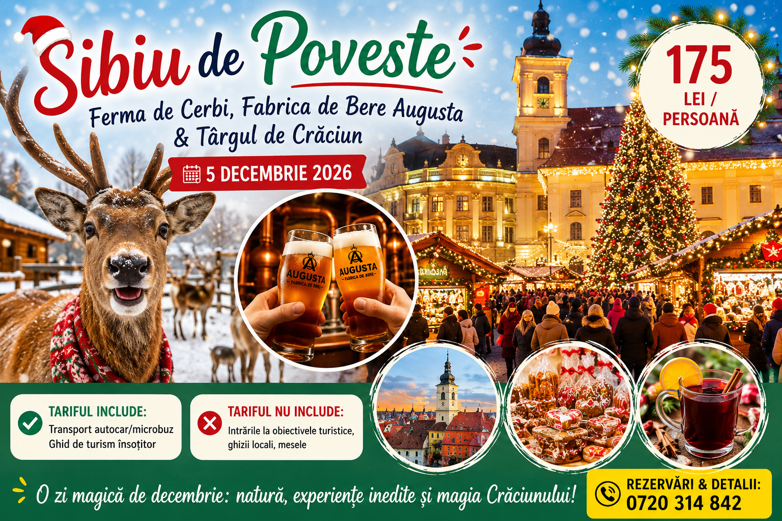 SIBIU DE POVESTE – Ferma de Cerbi, Fabrica de Bere Augusta & Târgul de Crăciun – 05.12.2026
